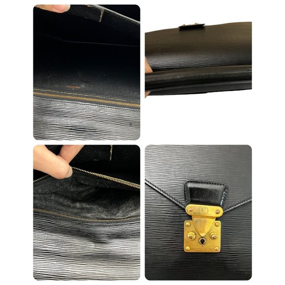 Authentic Louis Vuitton Brief Case Serviette Couseiller Epi Used LV Handbag Vint - Picture 11 of 13